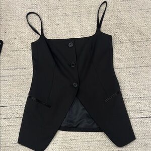 Helmut Lang Black Camisole with Button Accents